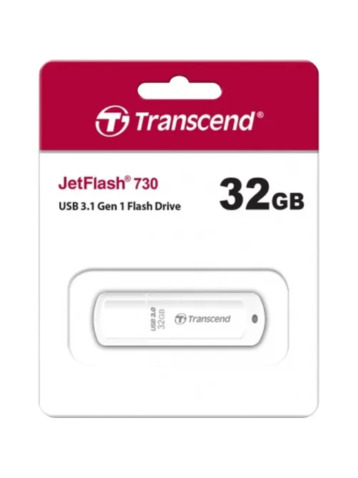 Флеш-память Transcend JetFlash 730, 32Gb, USB 3.1 G1, бел, TS32GJF730