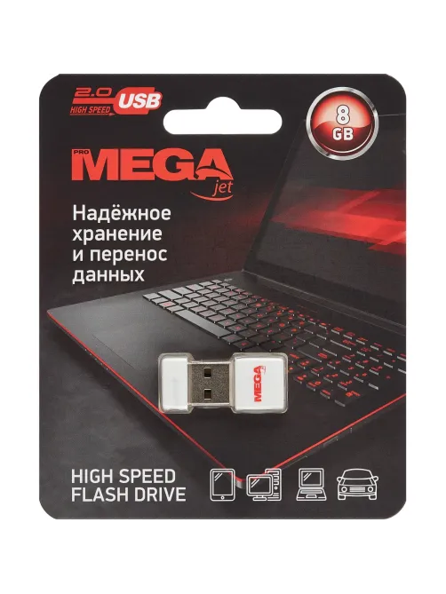 Флеш-память Promega Jet 8GB USB2.0  белый, пластик, под лого NTU116U2008GW