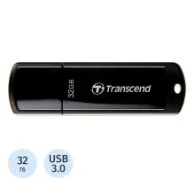 Флеш-память Transcend JetFlash 700, 32Gb, USB 3.1 G1, чер, TS32GJF700