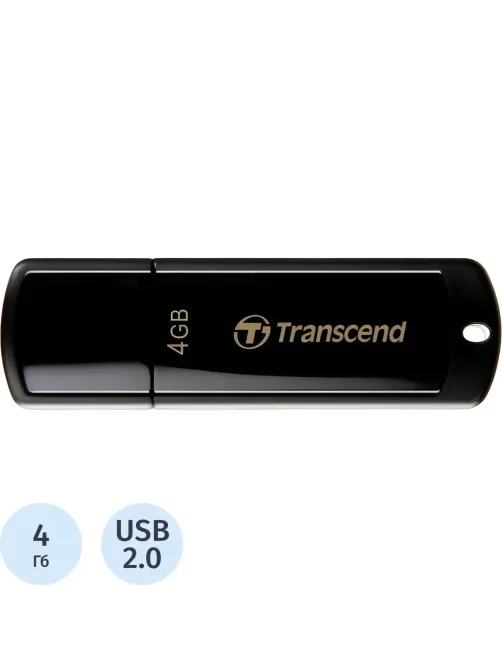 Флеш-память Transcend JetFlash 350, 4Gb, USB 2.0, чер, TS4GJF350