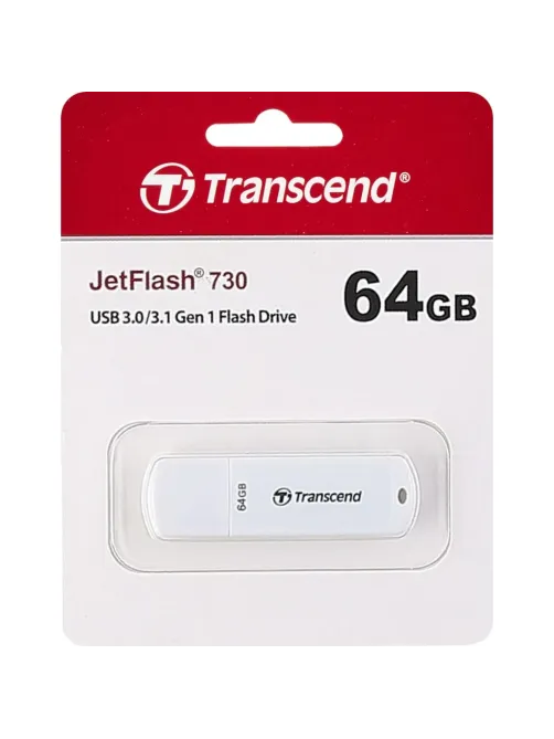 Флеш-память Transcend JetFlash 730, 64Gb, USB 3.1 G1, бел, TS64GJF730