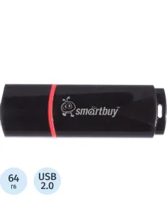 Флеш-память Smartbuy Crown, 64Gb, USB 2.0, чер, SB64GBCRW-K