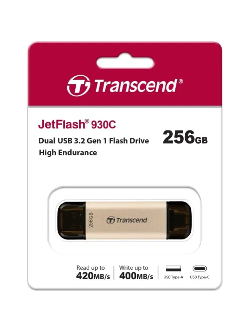 Флеш-память Transcend JetFlash 930C, 256Gb, USB 3.2 G1, зол, TS256GJF930C