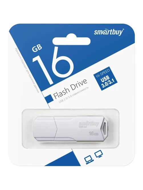 Флеш-память Smartbuy UFD 3.0/3.1 16GB CLUE White (SB16GBCLU-W3)