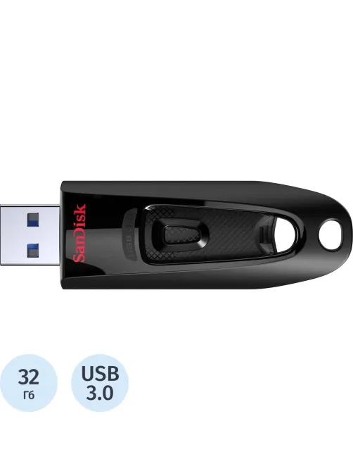 Флеш-память SanDisk Ultra, 32Gb, USB 3.0, чер, SDCZ48-032G-U46