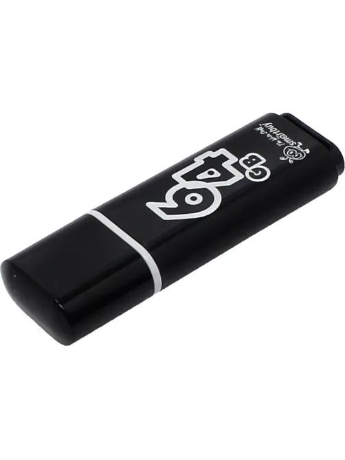 Флеш-память Smartbuy Glossy, 64Gb, USB 2.0, чер, SB64GBGS-K