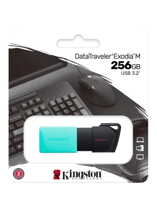 Флеш-память Kingston DataTraveler Exodia M, 256Гб, USB 3.2 gen.1 бирюзовый