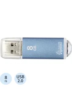 Флеш-память Smartbuy V-Cut, 8Gb, USB 2.0, син, SB8GBVC-B