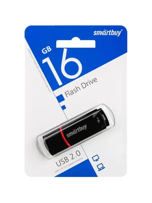 Флеш-память Smartbuy Crown, 16Gb, USB 2.0, чер, SB16GBCRW-K