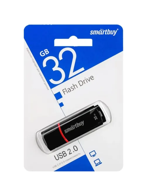 Флеш-память Smartbuy Crown, 32Gb, USB 2.0, чер, SB32GBCRW-K