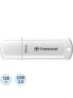 Флеш-память Transcend JetFlash 730, 128Gb, USB 3.1 G1, бел, TS128GJF730