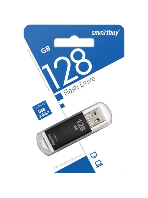 Флеш-память Smartbuy UFD 3.0/3.1 128GB V-Cut Black (SB128GBVC-K3)