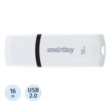 Флеш-память Smartbuy UFD 2.0 16GB Paean White (SB16GBPN-W)