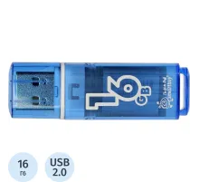 Флеш-память Smartbuy Glossy, 16Gb, USB 2.0, гол, SB16GBGS-B