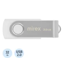 Флеш-память Mirex USB SWIVEL WHITE 32Gb (13600-FMUSWT32 )