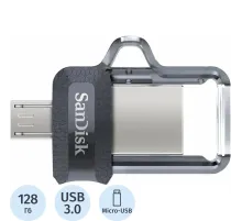 Флеш-память SanDisk 128GB Ul.Andr.Dual Drive OTG, mic.USB 3.0/USB 3.0 Black