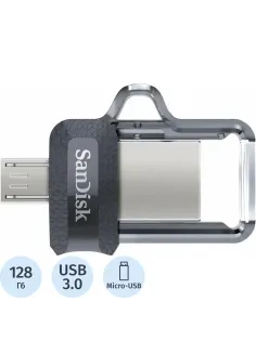 Флеш-память SanDisk 128GB Ul.Andr.Dual Drive OTG, mic.USB 3.0/USB 3.0 Black