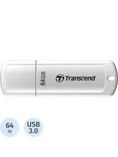 Флеш-память Transcend JetFlash 730, 64Gb, USB 3.1 G1, бел, TS64GJF730