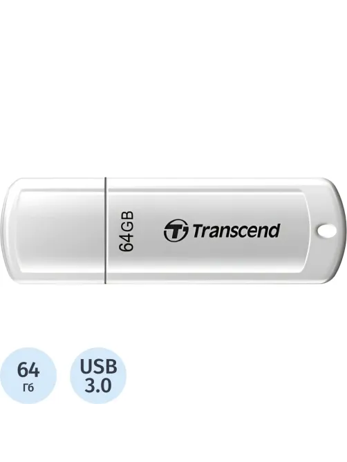 Флеш-память Transcend JetFlash 730, 64Gb, USB 3.1 G1, бел, TS64GJF730