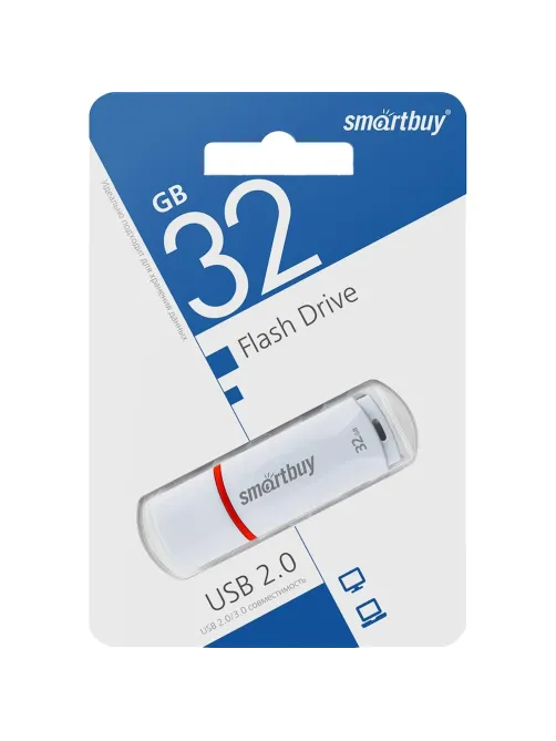 Флеш-память Smartbuy UFD 2.0 32GB Crown White (SB32GBCRW-W)