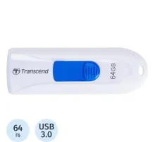 Флеш-память Transcend JetFlash 790, 64Gb, USB 3.1 G1, б/син, TS64GJF790W
