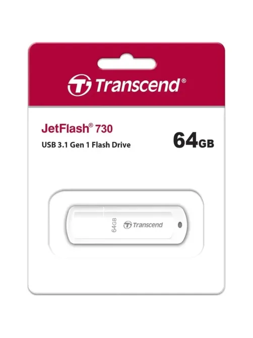 Флеш-память Transcend JetFlash 730, 64Gb, USB 3.1 G1, бел, (TS64GJF730)