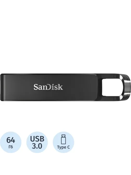 Флеш-память 64GB SanDisk CZ460 Ultra Type-C, USB Type-C, Black