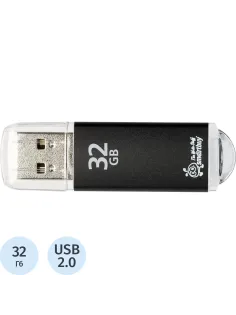 Флеш-память Smartbuy V-Cut, 32Gb, USB 2.0, чер, SB32GBVC-K