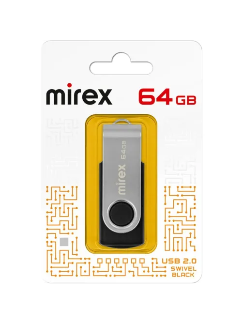 Флеш-память Mirex USB SWIVEL BLACK 64Gb (13600-FMURUS64 )