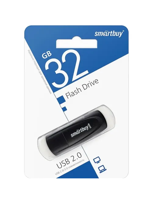 Флеш-память SmartBuy UFD 2.0 032GB Scout Black (SB032GB2SCK)