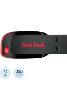 Флеш-память SanDisk Cruzer Blade, 32Gb, USB 2.0, ч/крас, SDCZ50-032G-B35