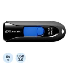Флеш-память Transcend JetFlash 790, 64Gb, USB 3.1 G1, ч/син, TS64GJF790K