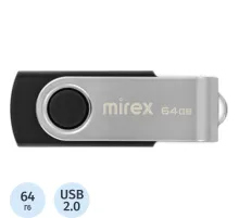 Флеш-память Mirex USB SWIVEL BLACK 64Gb (13600-FMURUS64 )
