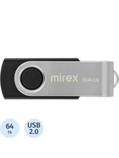 Флеш-память Mirex USB SWIVEL BLACK 64Gb (13600-FMURUS64 )