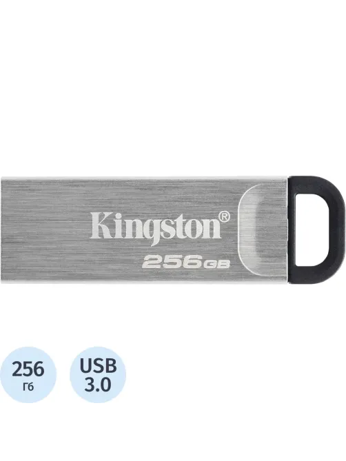 Флеш-память Kingston DataTraveler Kyson, USB 3.2 G1, сереб, DTKN/256GB