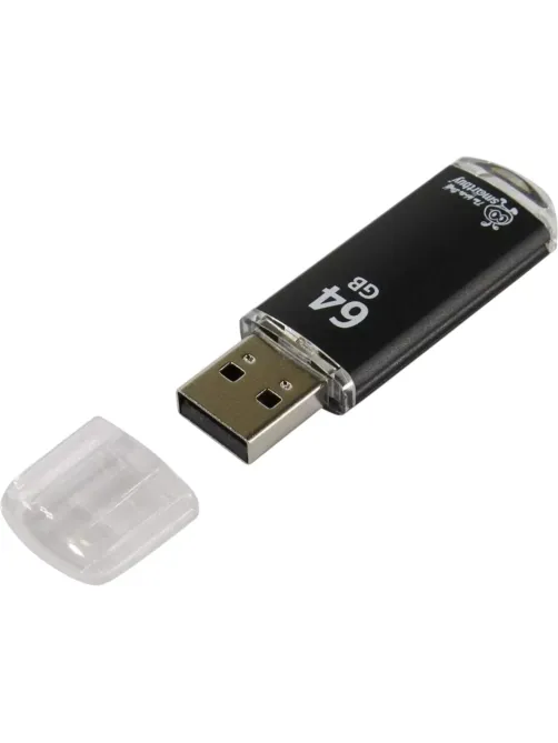 Флеш-память Smartbuy V-Cut, 64Gb, USB 2.0, чер, SB64GBVC-K