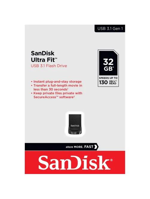 Флеш-память SanDisk Ultra Fit, 32Gb, USB 3.1 G1, чер, SDCZ430-032G-G46