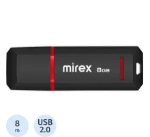 Флеш-память Mirex USB KNIGHT BLACK 8Gb (13600-FMUKNT08 )