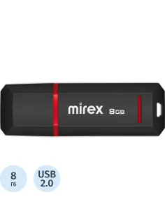 Флеш-память Mirex USB KNIGHT BLACK 8Gb (13600-FMUKNT08 )