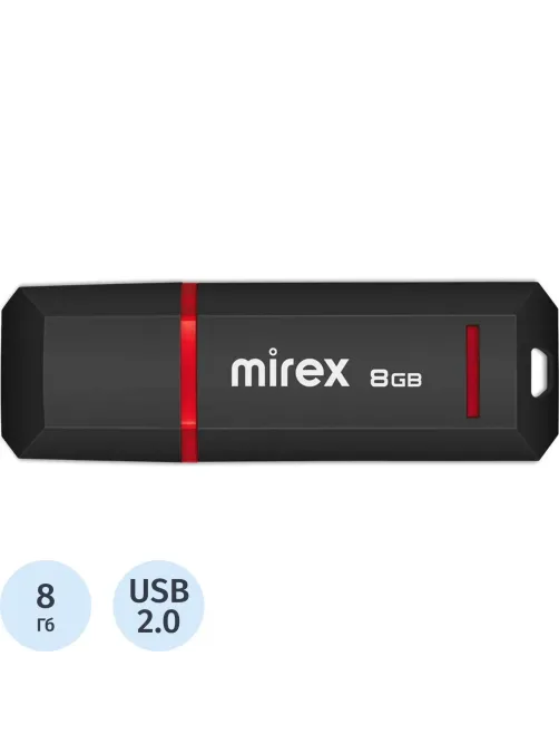 Флеш-память Mirex USB KNIGHT BLACK 8Gb (13600-FMUKNT08 )