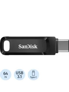Флеш-память 64GB SanDisk Ultra Dual Drive Go, USB 3.2 - USB Type-C Black