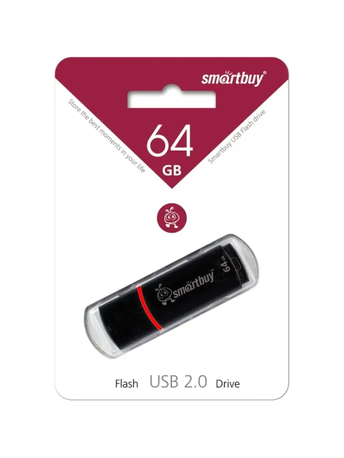 Флеш-память Smartbuy Crown, 64Gb, USB 2.0, чер, SB64GBCRW-K