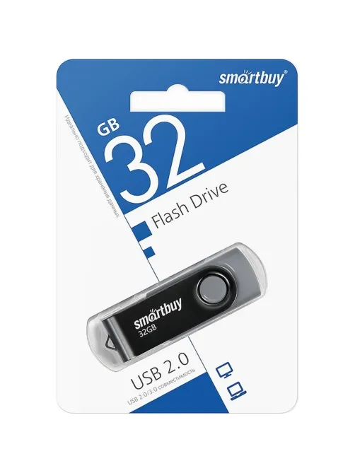 Флеш-память SmartBuy UFD 2.0 032GB Twist Black (SB032GB2TWK)