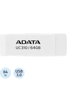 Флеш-память ADATA USB3.2 64GB WHITE UC310-64G-RWH