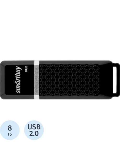 Флеш-память Smartbuy UFD 8GB Quartz series Black (SB8GBQZ-K)