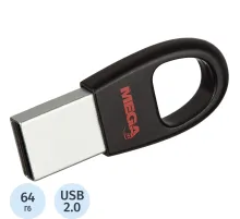 Флеш-память Promega Jet брелок 64GB USB2.0/чер пласт/под лого NTU328U2064GB