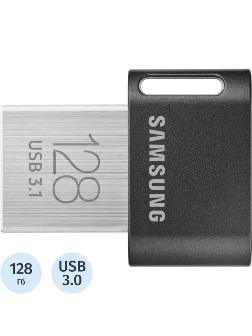 Флеш-память Samsung FIT Plus, 128Gb, USB 3.1 G1, чер, MUF-128AB/APC