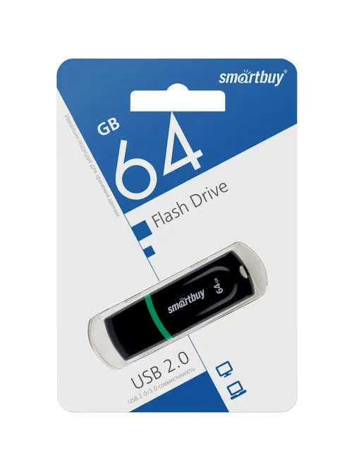 Флеш-память Smartbuy UFD 64GB Paean Black (SB64GBPN-K) - [bulk