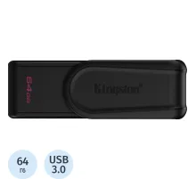Флеш-память Kingston DataTraveler Exodia S, 64Гб, USB 3.2 gen.1, черный