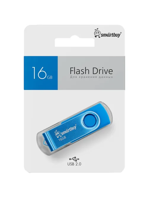 Флеш-память Smartbuy UFD 2.0 16GB Twist Blue (SB016GB2TWB)